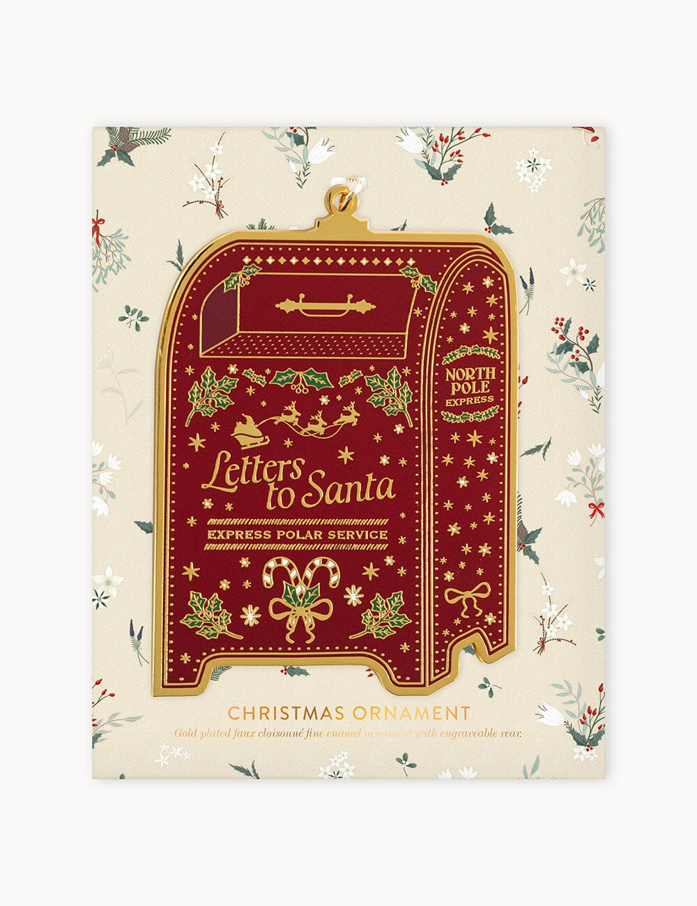 BESPOKE LETTERPRESS - ENAMEL CHRISTMAS ORNAMENT - SANTA'S MAILBOX