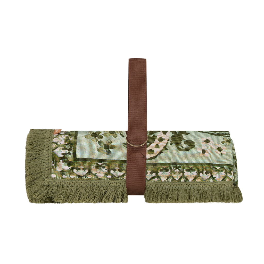WANDERING FOLK - ORNATE FLORAL THROW - FERN