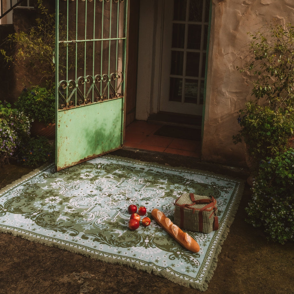 WANDERING FOLK - ORNATE FLORAL THROW - FERN