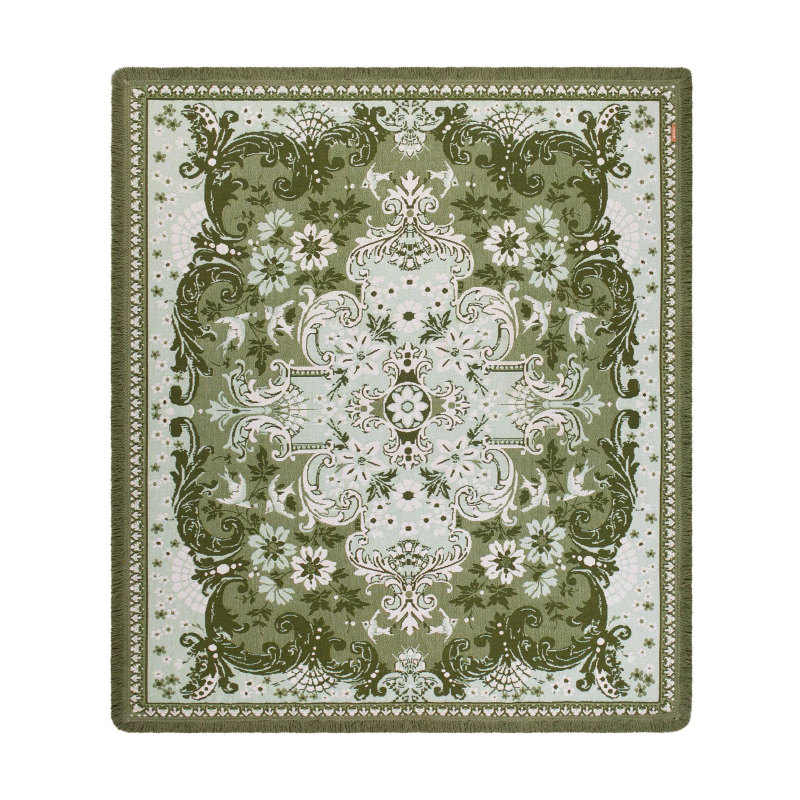WANDERING FOLK - ORNATE FLORAL THROW - FERN