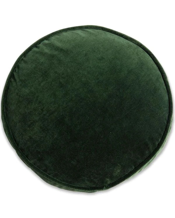 KIP & CO - VELVET PEA CUSHION - KOMBU GREEN