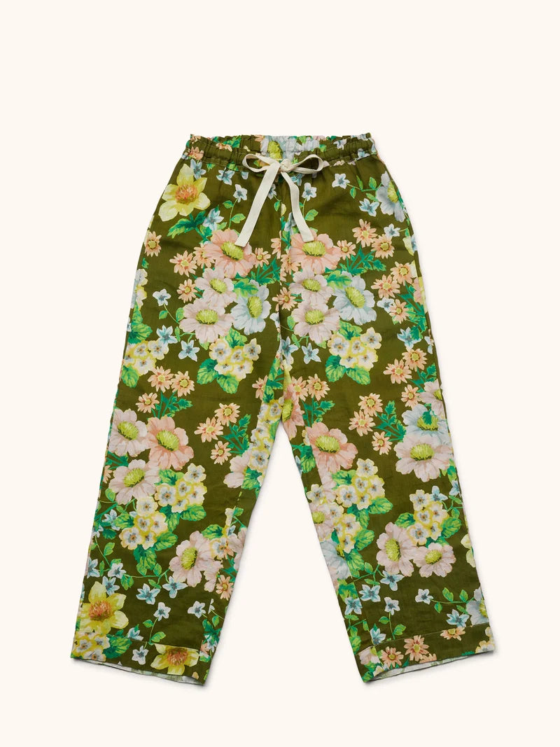 BONNIE & NEIL - BUTTERCUP LINEN PYJAMA SET - OLIVE