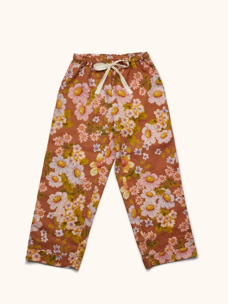 BONNIE & NEIL - BUTTERCUP LINEN PYJAMA SET - RUST