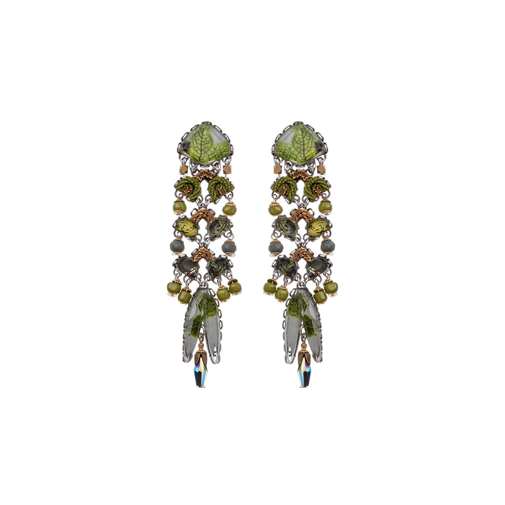 AYALA BAR - FOREST REFLECTION SET - LONG GLASS EARRINGS - NORI