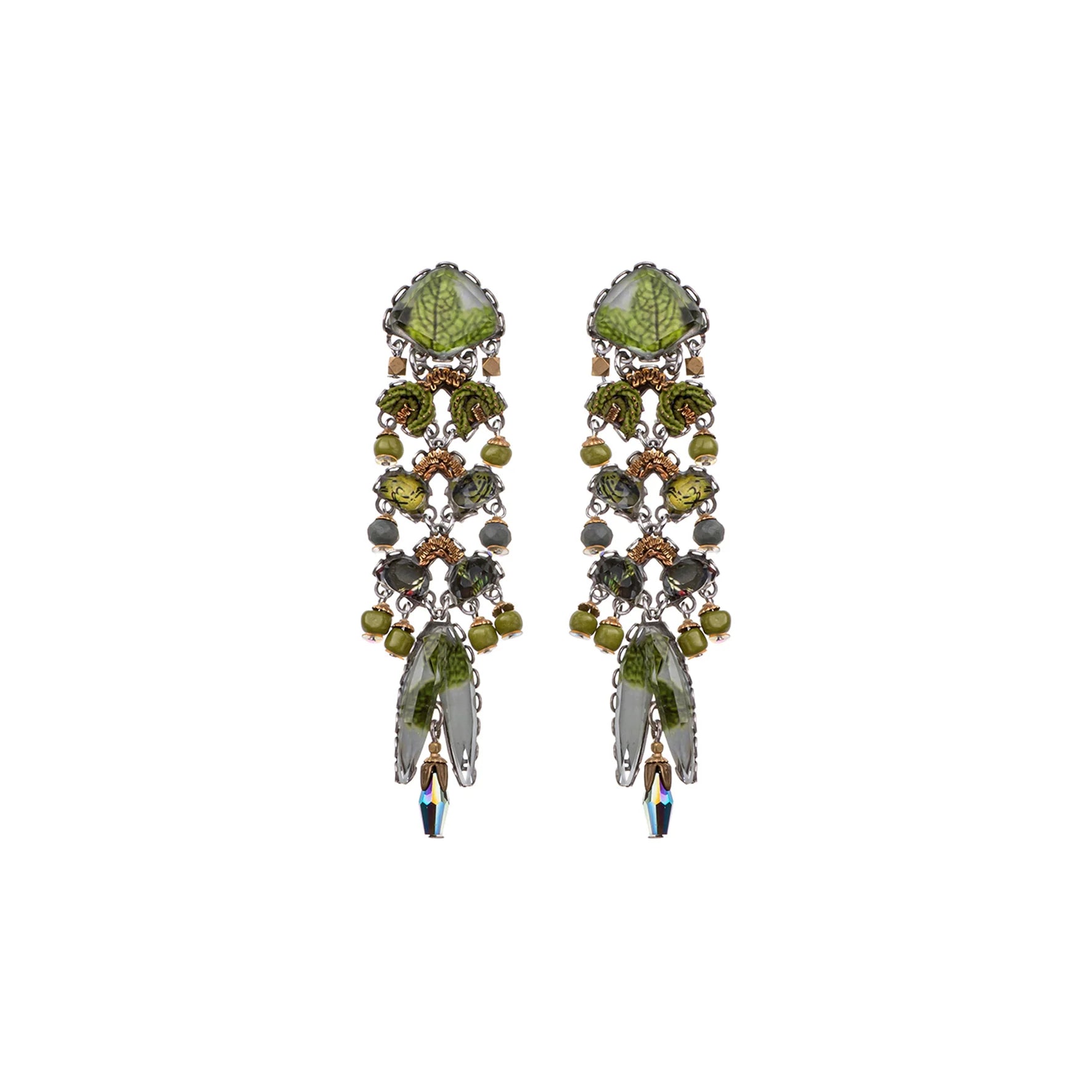 AYALA BAR - FOREST REFLECTION SET - LONG GLASS EARRINGS - NORI