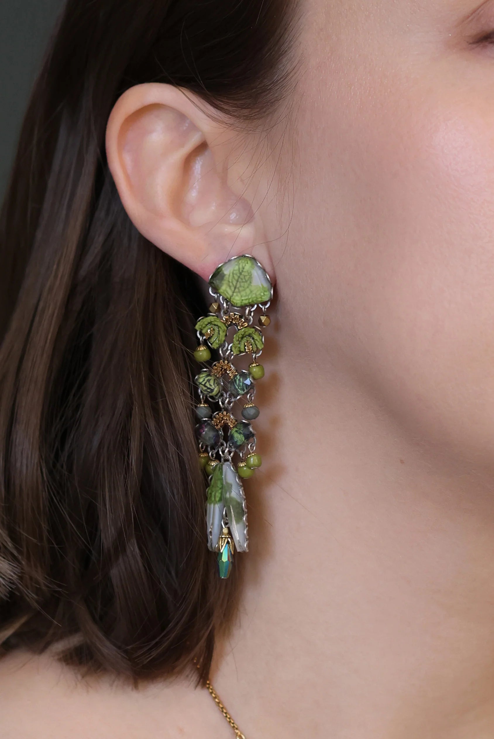 AYALA BAR - FOREST REFLECTION SET - LONG GLASS EARRINGS - NORI