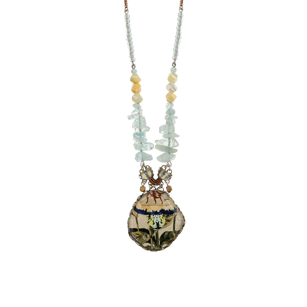 AYALA BAR - NEPTUNE'S GARDEN SET - LONG GLASS NECKLACE - SEA PLANT
