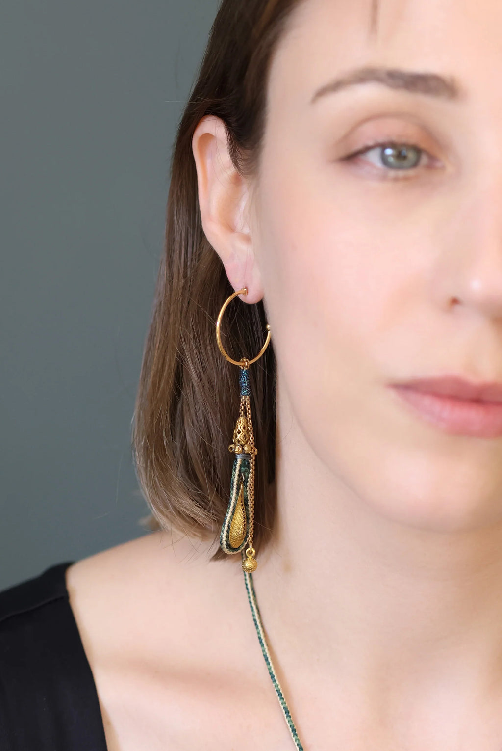 AYALA BAR - PRISM SET - LONG HOOP EARRINGS - VINE