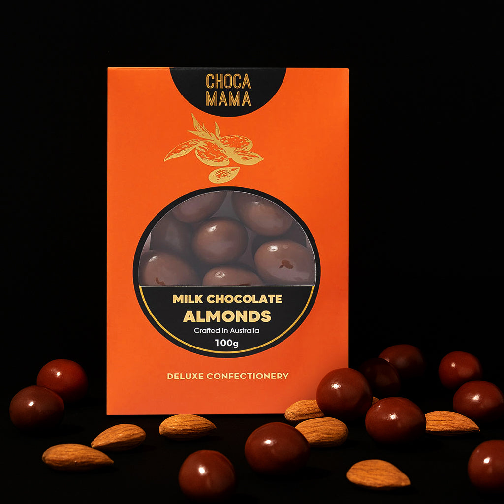 CHOCAMAMA - MILK CHOCOLATE ALMONDS 100G