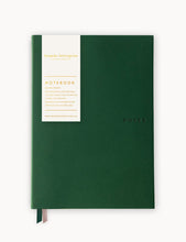 Load image into Gallery viewer, BESPOKE LETTERPRESS - SOFT COVER LEATHER NOTEBOOK (BLANK) - HUNTER GREEN
