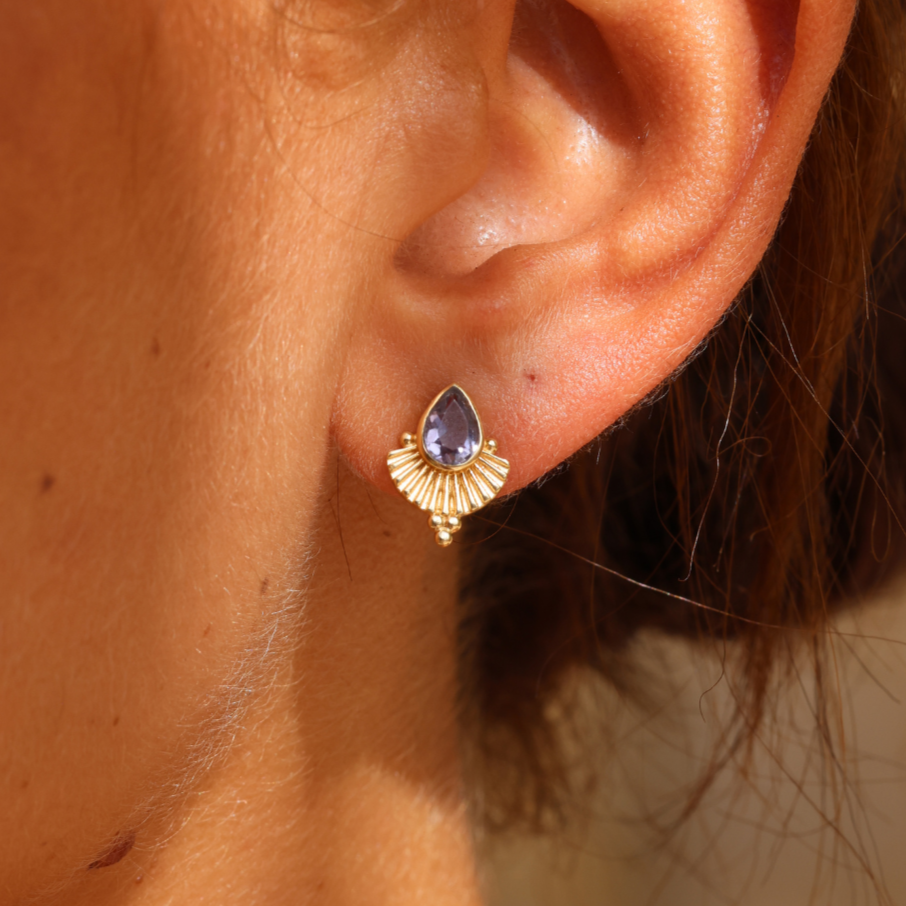 TONIMAY - VENUS IOLITE GOLD EARRINGS