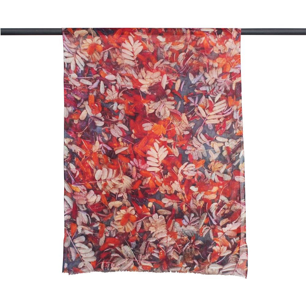 D)LUX - CARMELA LEAF WOOL/MODAL SCARF - SPICE