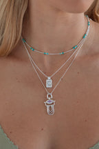 TONIMAY - NECKLACE - BEADED APATITE SILVER