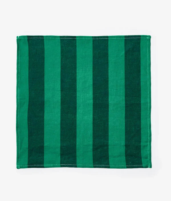 BONNIE & NEIL - STRIPE EMERALD NAPKINS - SET OF FOUR