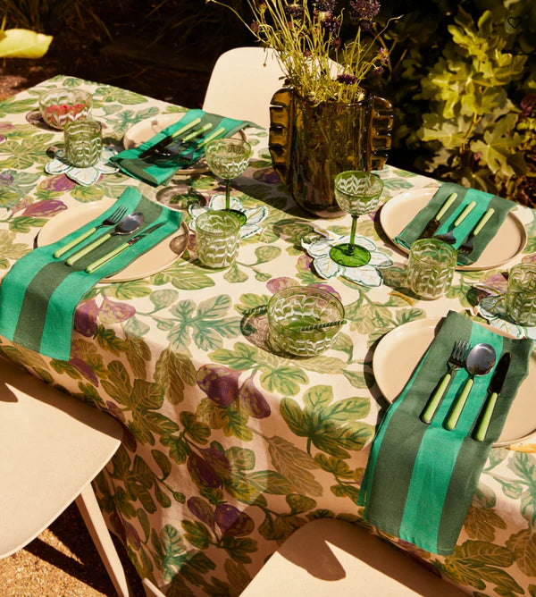 BONNIE & NEIL - STRIPE EMERALD NAPKINS - SET OF FOUR