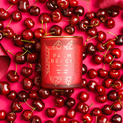 PALM BEACH COLLECTION - STANDARD CHRISTMAS CANDLE - NEON CHERRY