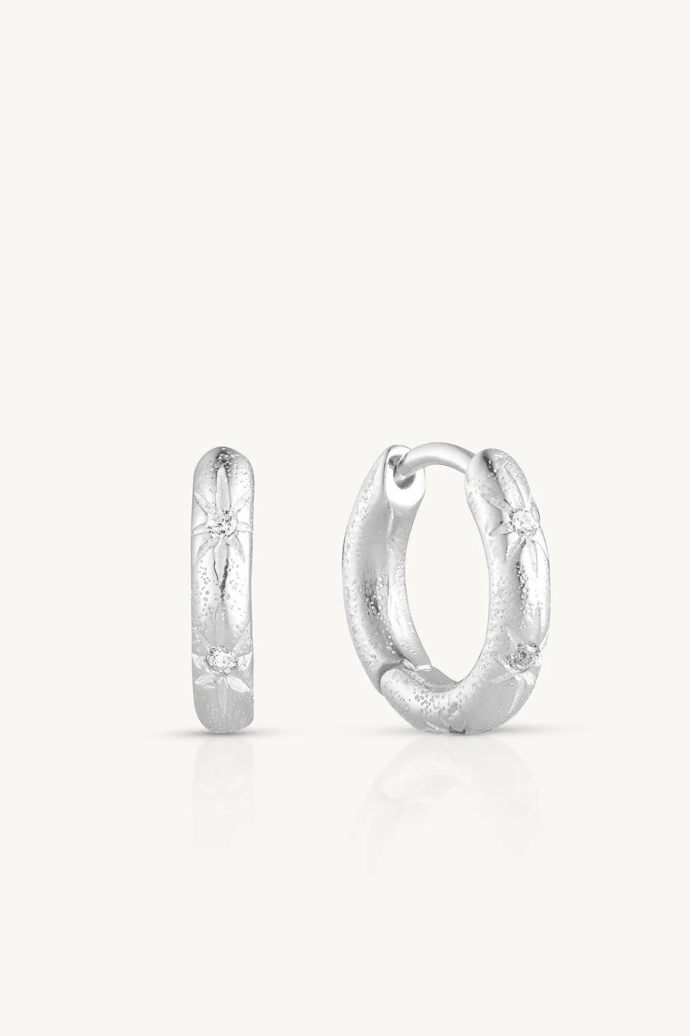 TONIMAY - STARBURST SILVER HOOPS
