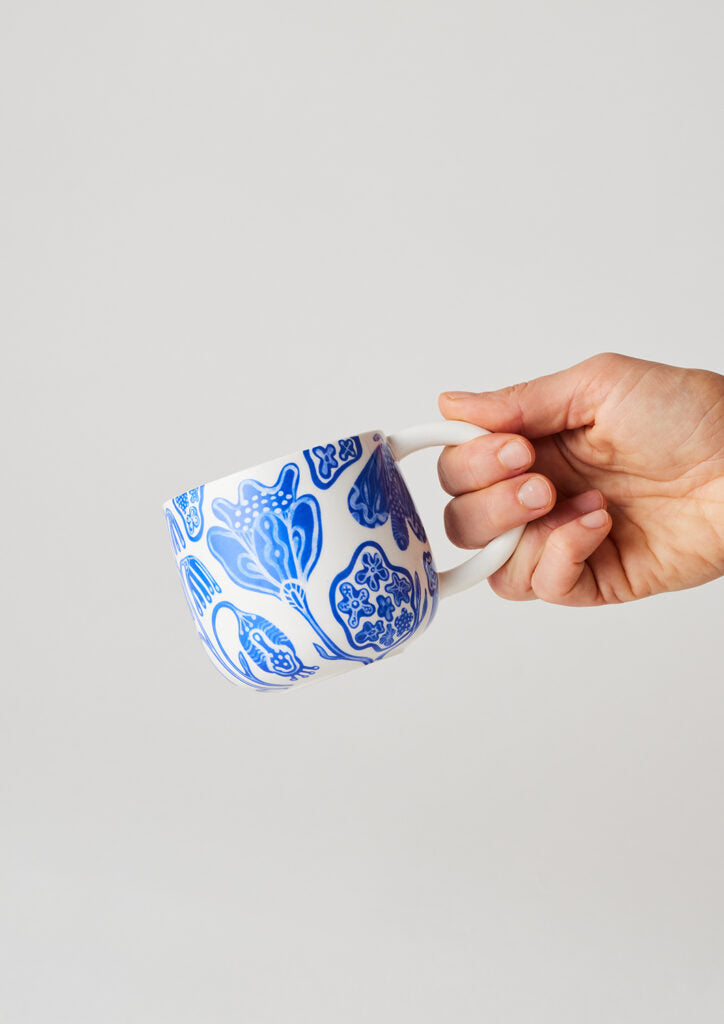 ANGUS & CELESTE - SUNNY DAY MUGS TWO SET - COBALT GARDEN