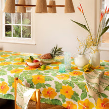 Load image into Gallery viewer, BONNIE &amp; NEIL - MEDIUM TABLECLOTH - HIBISCUS YELLOW
