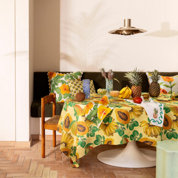 BONNIE & NEIL - LARGE TABLECLOTH - FRUIT SALAD YELLOW