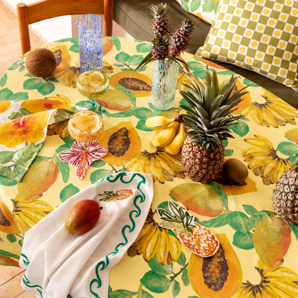 BONNIE & NEIL - LARGE TABLECLOTH - FRUIT SALAD YELLOW