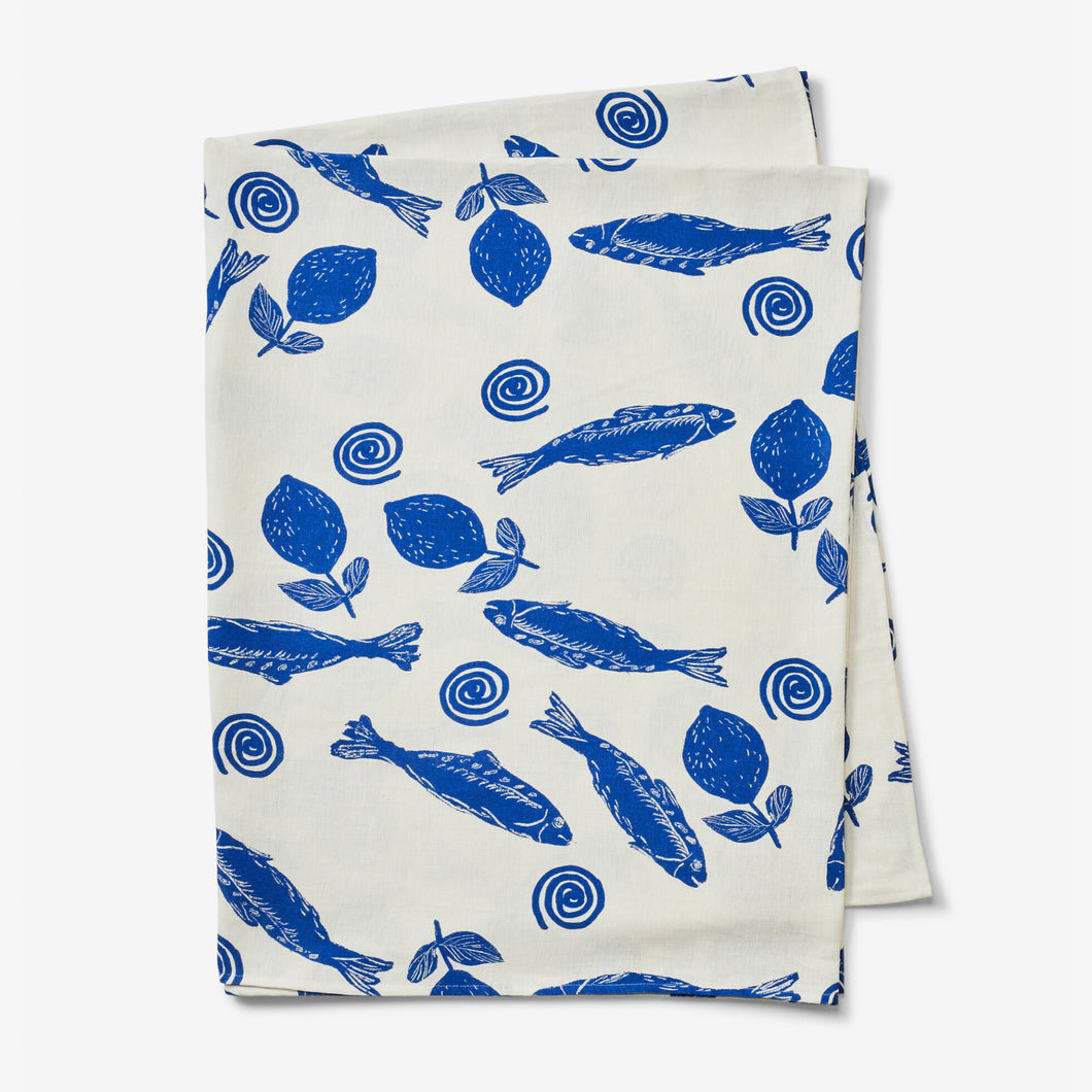 BONNIE & NEIL - MEDIUM TABLECLOTH - SARDINES BLUE