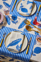 Load image into Gallery viewer, BONNIE &amp; NEIL - MEDIUM TABLECLOTH - SARDINES BLUE
