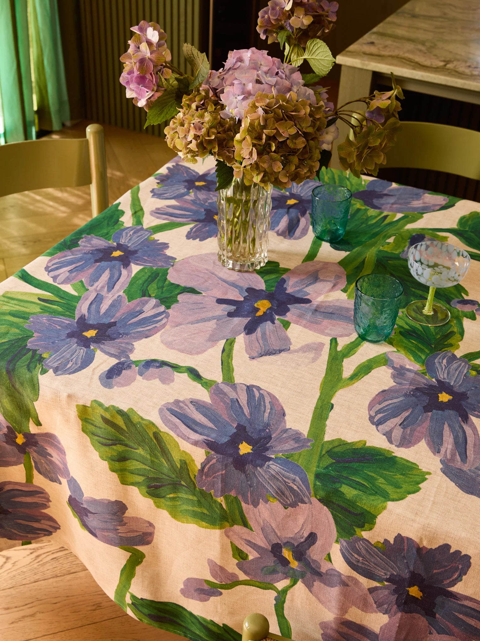 BONNIE & NEIL - MEDIUM LINEN TABLECLOTH - LILAS BLUE