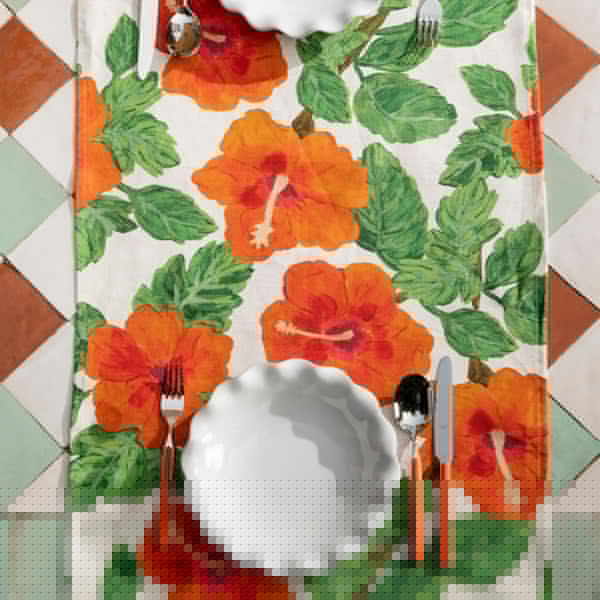 BONNIE & NEIL - TABLE RUNNER - HIBISCUS RED