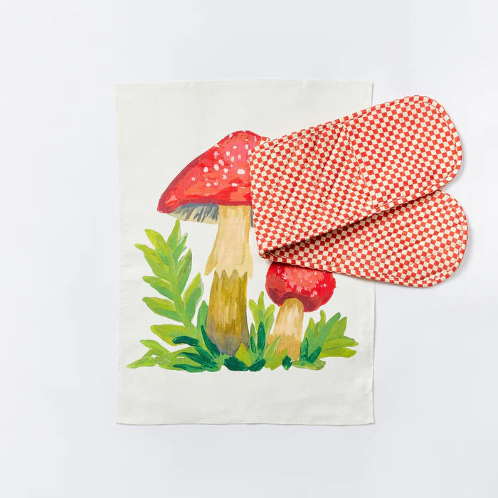 BONNIE & NEIL - MUSHROOM RED TEA TOWEL