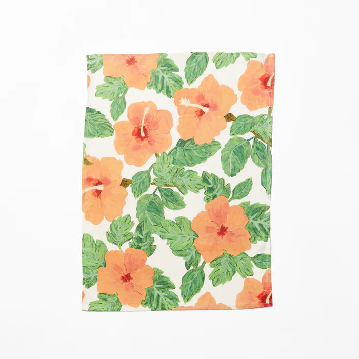BONNIE & NEIL - HIBISCUS CORAL TEA TOWEL