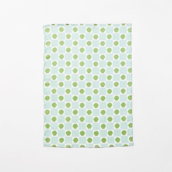 BONNIE & NEIL - TEA TOWEL - SHELL CHECK MINT