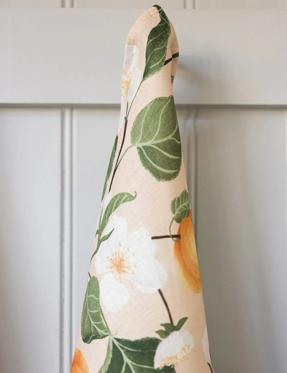 BESPOKE LETTERPRESS - PEACHES 100% LINEN TEA TOWEL