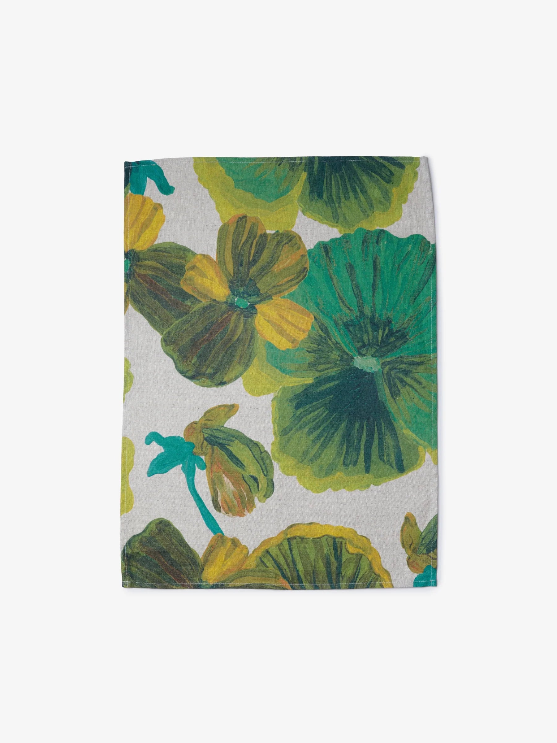BONNIE & NEIL - TEA TOWEL - WILD PANSY VERDE