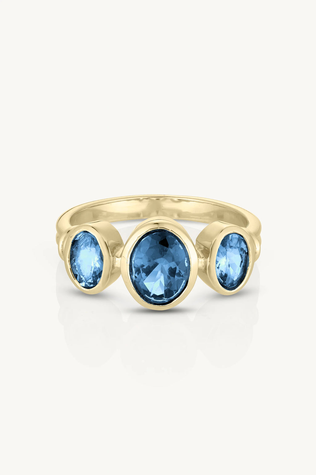 TONIMAY - TRINITY BLUE TOPAZ GOLD RING - SIZE 8 LARGE