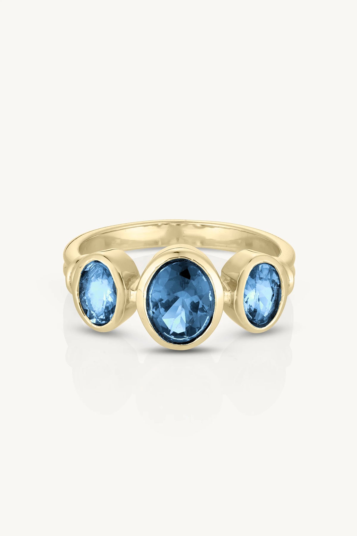 TONIMAY - TRINITY BLUE TOPAZ GOLD RING - SIZE 8 LARGE