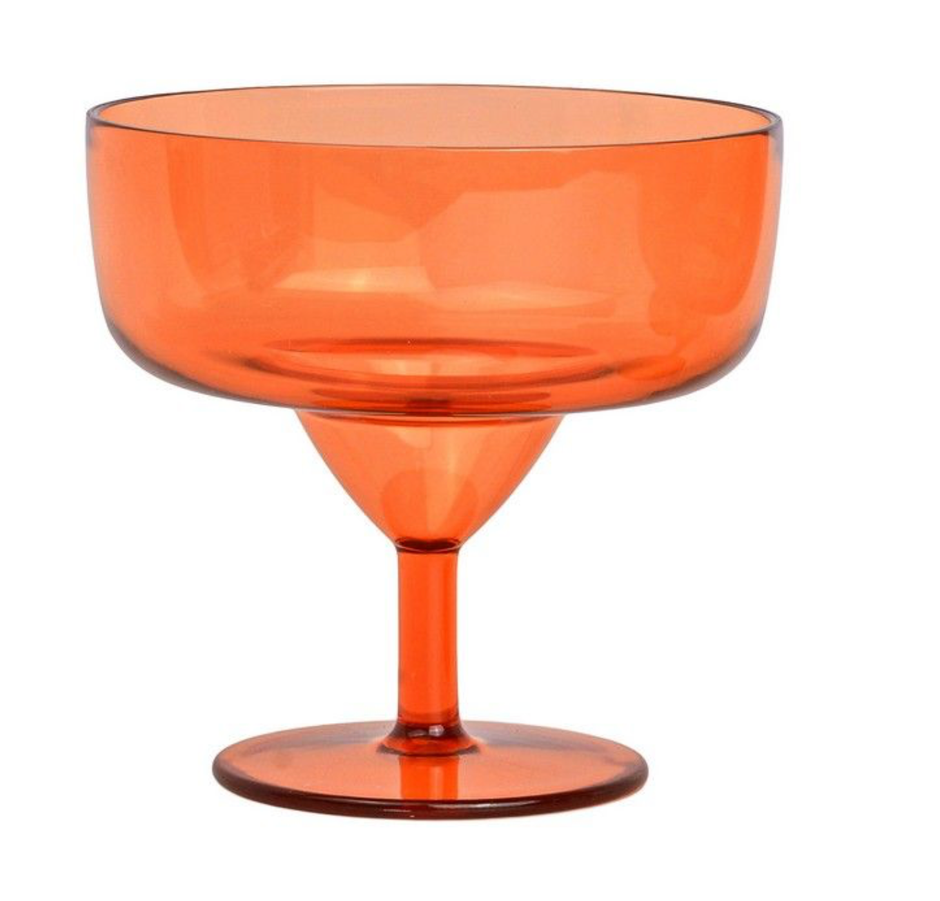 HERE'S HOW - THE RUE MARGARITA ACRYLIC GLASS SET OF 4 - ORANGE