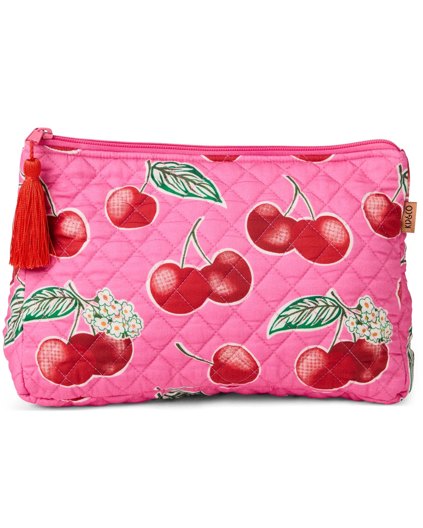 KIP & CO - QUILTED COTTON TOILETRY PURSE - CHERRY BLOSSOM