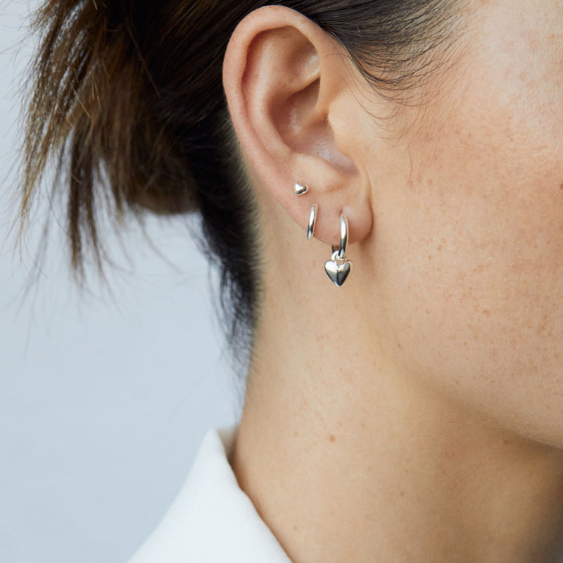 LINDA TAHIJA - AMORE CLASSIC HUGGIE EARRINGS - STERLING SILVER