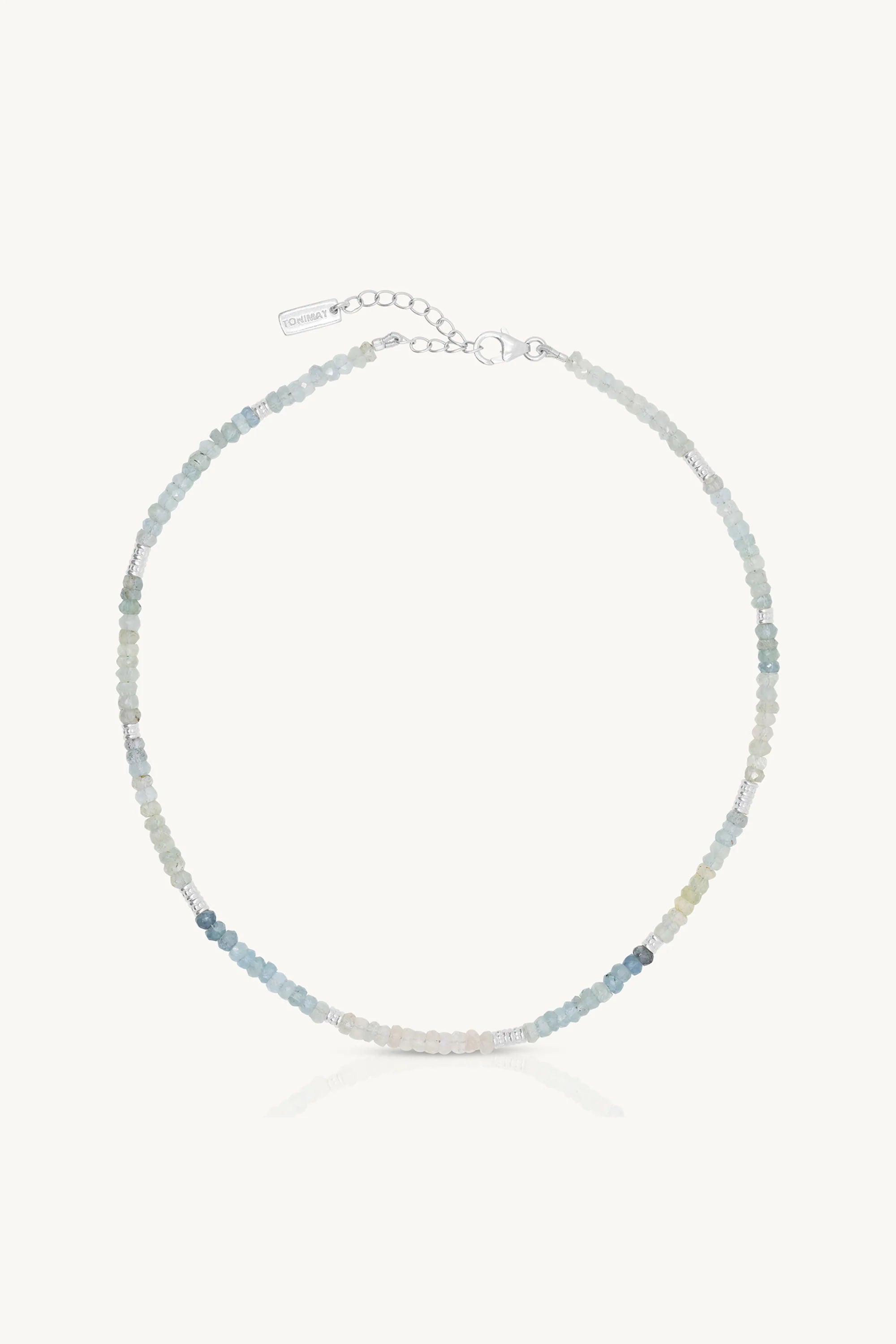 TONIMAY - NECKLACE - AQUAMARINE BEADED SILVER