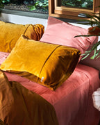 KIP & CO -  2P STD VELVET PILLOW CASE SET - PECAN