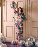 KIP & CO - ADULT ORGANIC COTTON SHORT SLEEVE SHIRT & PANT PYJAMA SET - ZODIAC