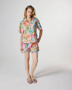 KIP & CO - ADULT ORGANIC COTTON SHORT SLEEVE SHIRT & SHORT PYJAMA SET - ALFRESCO