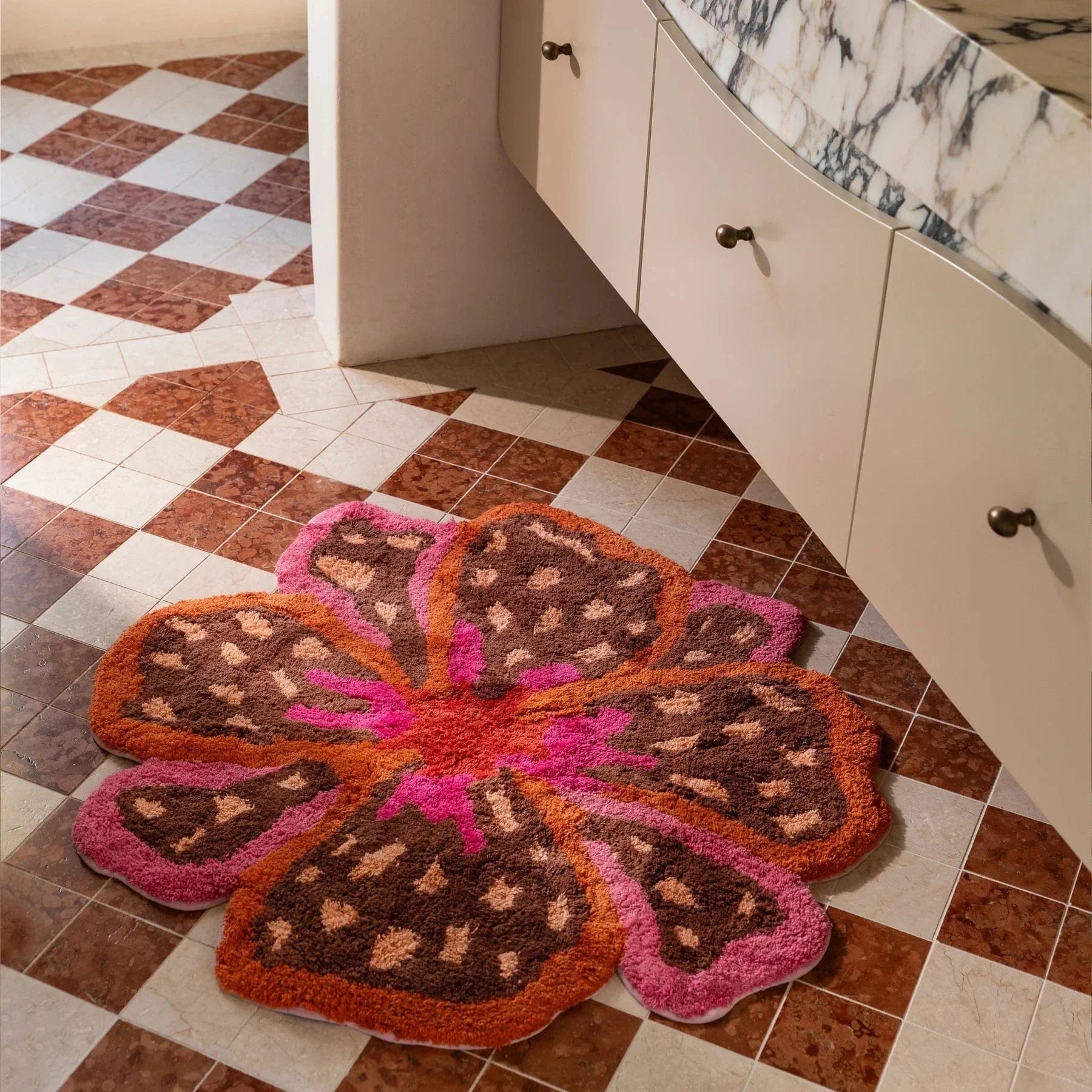 BONNIE & NEIL - FLOWER PINK BATH MAT