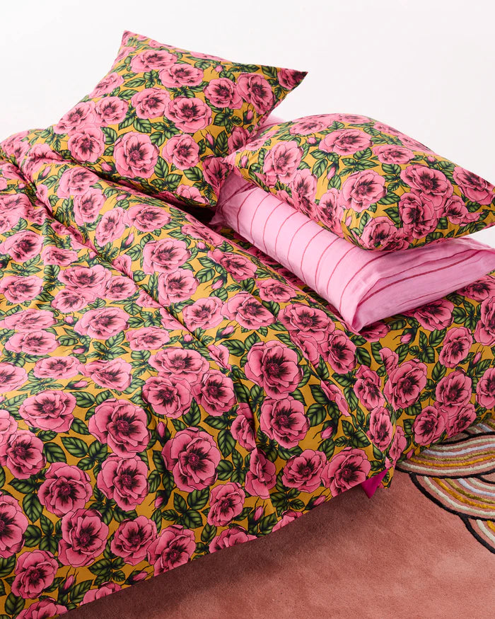 KIP & CO - GOLDEN PEONY ORGANIC COTTON QUILT COVER
