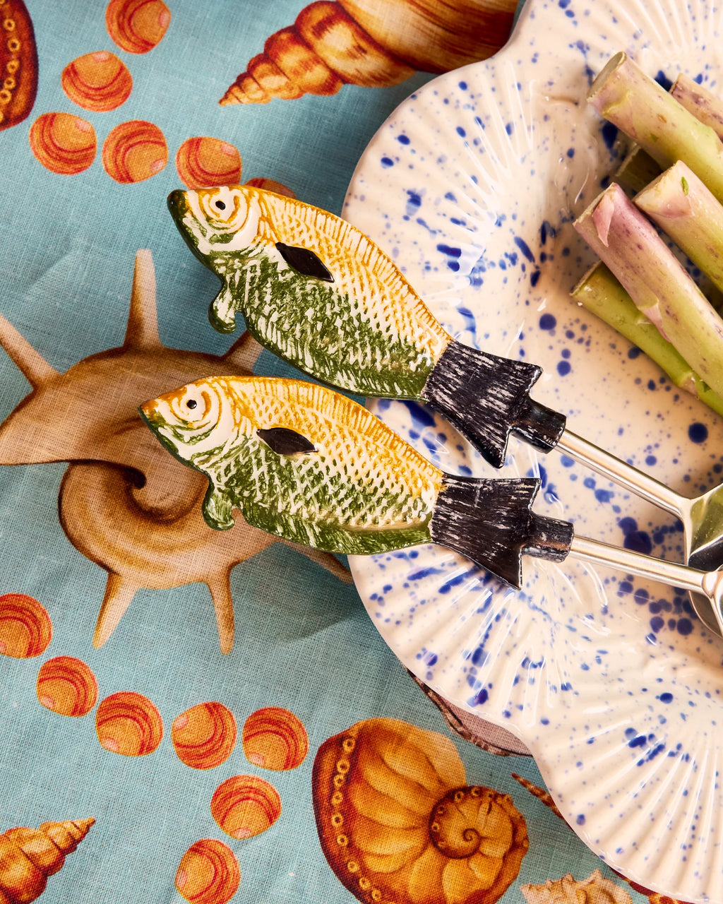 KIP & CO - SALAD SERVERS - FISHY
