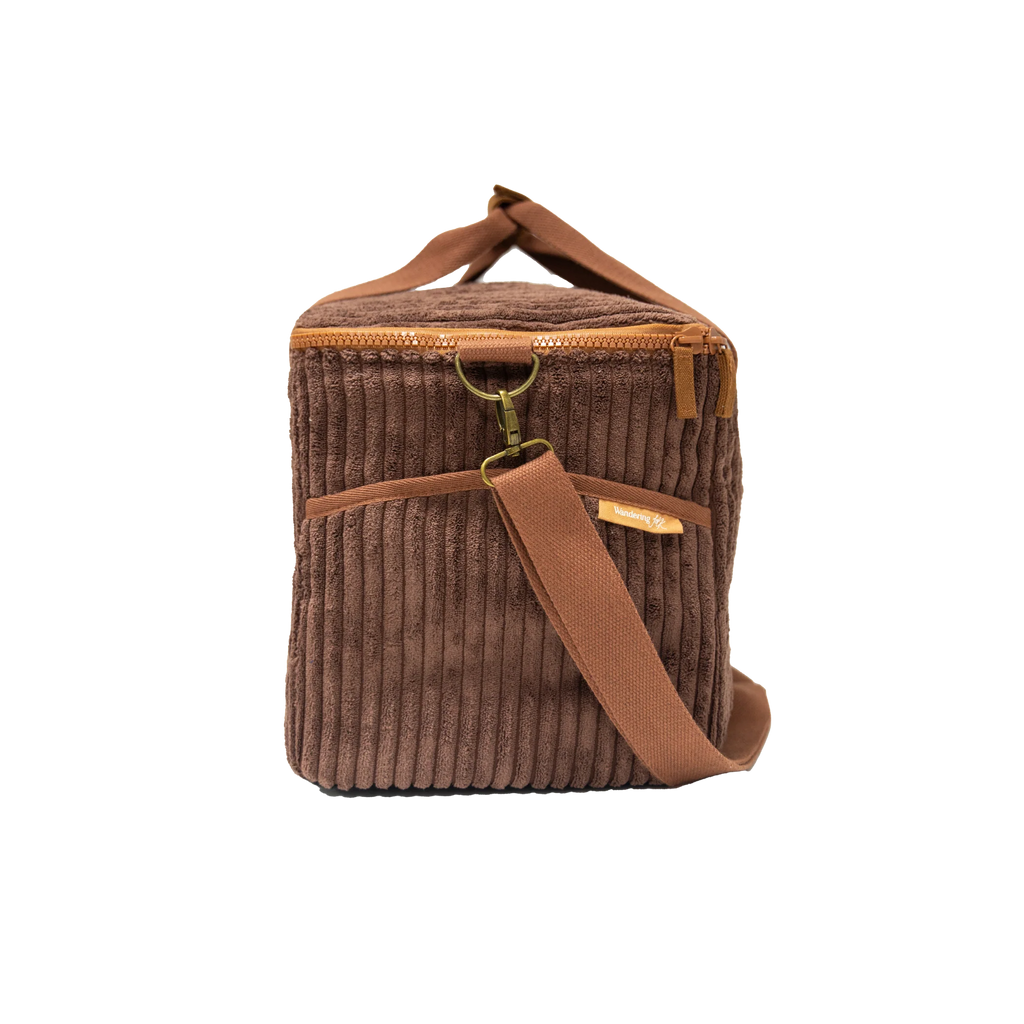 WANDERING FOLK - CORD LARGE COOLER BAG - CHOCOLATE