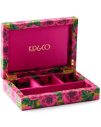KIP & CO - SMALL VELVET JEWELLERY BOX - GOLDEN PEONY