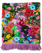 KIP & CO X ROMANCE WAS BORN - PRINTED TERRY BEACH TOWEL - FLOWER POWER PINK