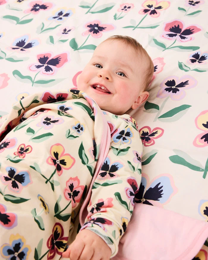 KIP & CO - ORGANIC COTTON SNUGGLE BLANKET - PRETTY PANSY